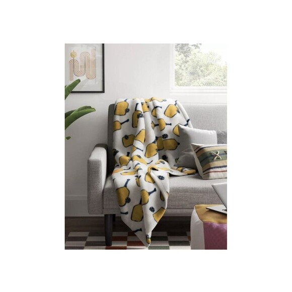 Target Plush Throw Blanket 50"x 60" - Pickleball/Sports/Ivory - NEW - Picture 2 of 11